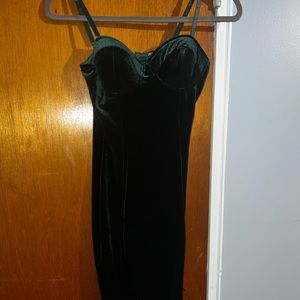 Green velvet dress